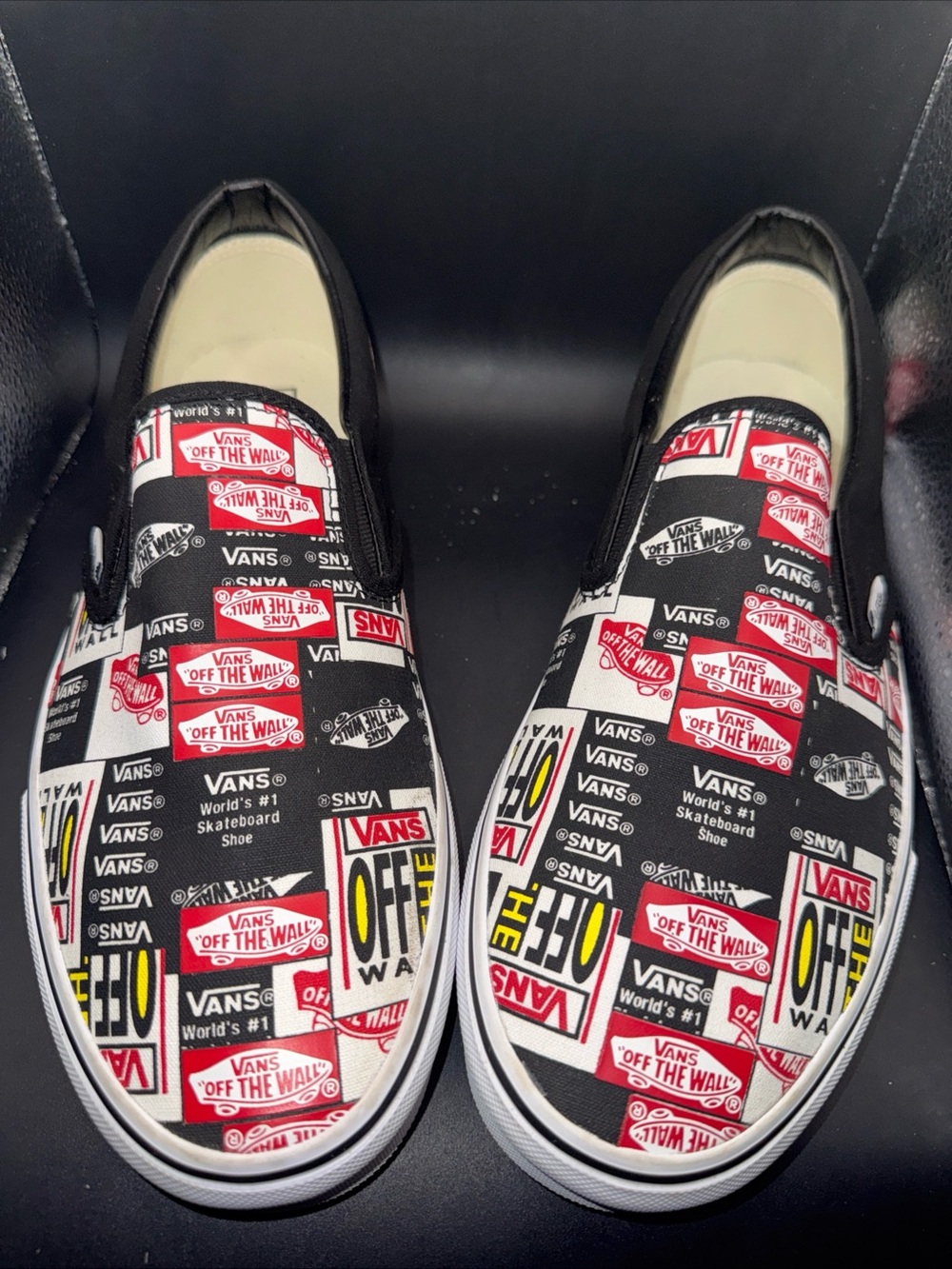 Size 11.5 - VANS Classic Slip-On Label Mix, VN0A4BV3V9A, New Without Box!
